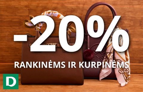 -20% NUOLAIDA KUPRINĖMS IR RANKINĖMS