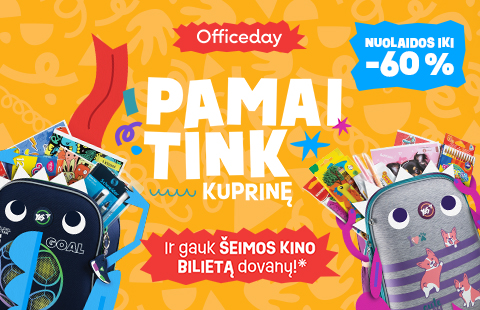 Pamaitink kuprinę ir gauk ŠEIMOS KINO BILIETĄ dovanų!