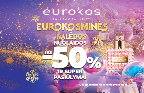 EUROKOSMINĖS KALĖDOS! SUPER PASIŪLYMAI ir nuolaidos iki -50%!