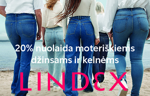 20% nuolaida moteriškiems džinsams ir kelnėms