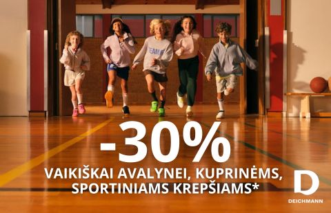 -30% Vaikiškai avalynei, kuprinėms ir sportiniams krepšiams