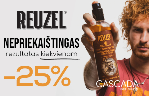 -25% nuolaida REUZEL plaukų priežiūros ir formavimo priemonėms