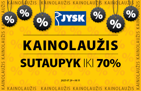 KAINOLAUŽIS! Sutaupykite iki 70%