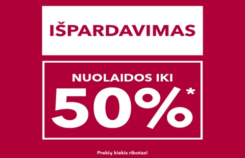 VASAROS IŠPARDAVIMAS! Nuolaidos iki 50%
